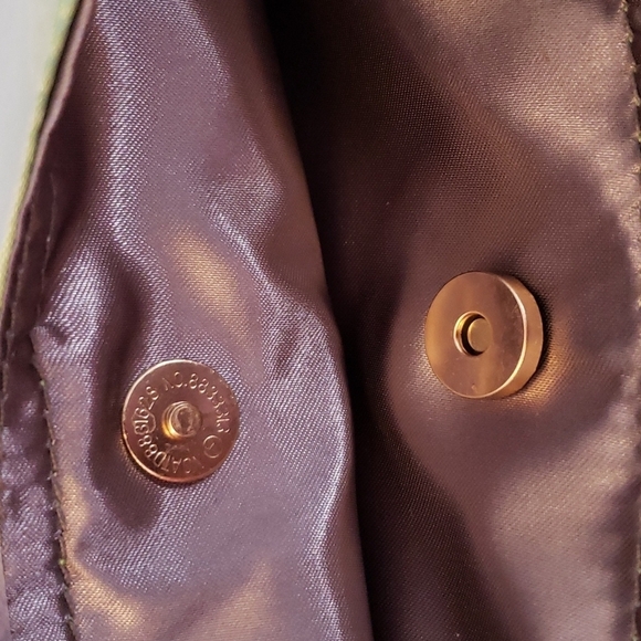 Cider Satiny Mini Bag in Light Green with an Embroidered "C" HandBag Style - Picture 8 of 8